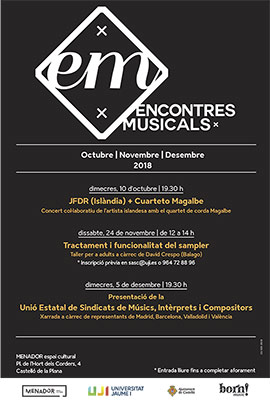 Concierto gratuito de la artista islandesa JFDR con el cuarteto de cuerda Magalbe