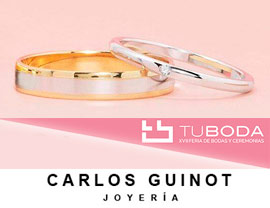 Alianzas de oro blanco, rosa y amarillo de la joyería Carlos Guinot