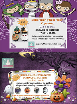 Elaboración de cupcakes y taller de galletas Halloween en Dulce Creación