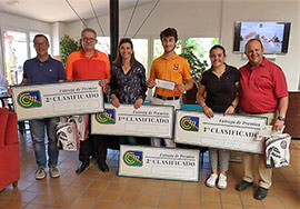 Inmaculada García, Mateo Zaballos y Rocío Ferrando conquistan el V Trofeo Golf Emporio Gastronómico