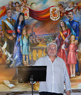 Presentación del cuadro de Pepe Forner dedicado a la monarquía española