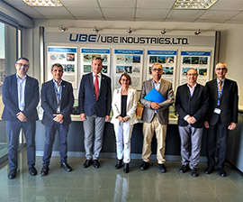 La rectora de la UJI realiza una visita institucional a UBE Corporation Europe