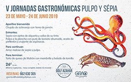 El restaurante Golf Azahar participa en las jornadas gastronómicas pulpo y sepia