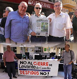 Protestas contra el cierre del periódico Levante de Castelló