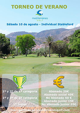 Próximo Torneo de verano de golf en Mediterráneo Golf