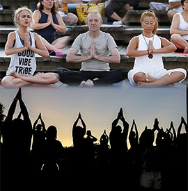 Yoga al atardecer en la playa del Pinar de Castellón