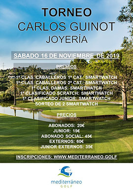 Torneo de Golf Carlos Guinot Joyería, sábado 16 de noviembre