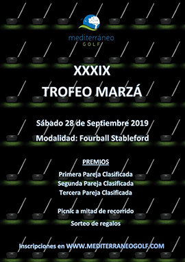 XXXIX Trofeo Marzá - Mediterráneo Golf, sábado 28 de septiembre