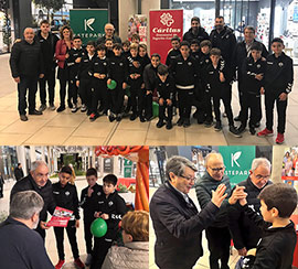 Cáritas y la Cantera del CD Castellón en Estepark el centro para la recogida solidaria