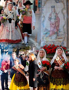 Benicàssim honra a sus patrones con ofrenda de flores