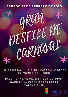 Benicàssim programa un gran desfile y música en directo para Carnaval
