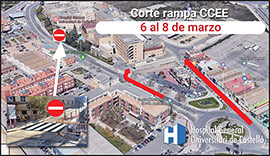 La rampa de consultas externas del HGUCS permanecerá cerrada entre el 6 y el 8 de marzo por obras