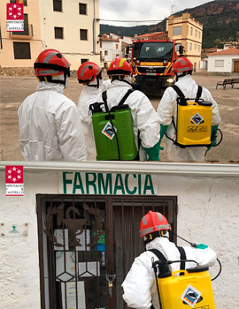 El Consorcio Provincial de Bomberos se traslada a Toga para desinfectar el casco urbano tras su primer caso por coronavirus