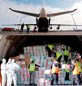 El octavo vuelo contratado por la Generalitat llega a  la Comunitat  Valenciana con 54,7 toneladas de material sanitario procedente de China