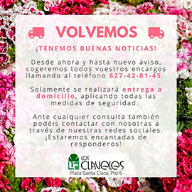 Servicio a domicilio de la Floristería Los Claveles