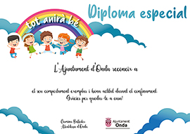 El Ayuntamiento de Onda agradece a más de 1.000 niños su comportamiento ejemplar con un diploma especial