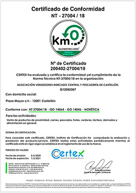 El Mercat Central de Castelló recibe el Certificado Km 0