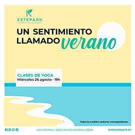 Hoy, miercoles 26 de agosto, clases de yoga en Estepark