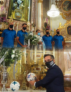 Tradicional ofrenda a Lledó del CD Castellón antes del debut en Castalia