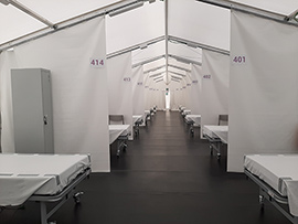 El General de Castelló habilita preventivamente el hospital de campaña para el traslado de pacientes sin complicaciones clínicas