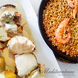 El tradicional Arroz a banda del Restaurante Mediterráneo