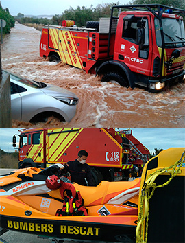 El Consorcio de Bomberos prepara su dispositivo ante la alerta naranja por fuertes lluvias decretada para la provincia de Castellón