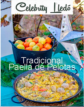 La tradicional paella de pelotas por encargo en Celébrity Lledó