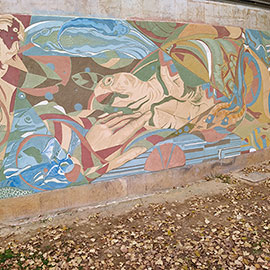 Castelló proyecta la bioconstrucción con un mural en Rafalafena realizado con materiales respetuosos con el medio ambiente