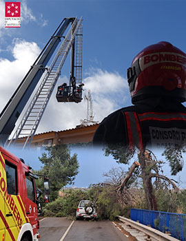 Los Bomberos de la Diputación efectúan 33 actuaciones a lo largo del día a causa del temporal de viento ‘Hortense’