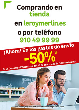 Los gastos de envío al 50% en Leroy Merlin