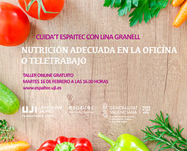 Webinars fomentando la nutrición saludable entre las empresas innovadoras de la Universitat Jaume I de Castellón