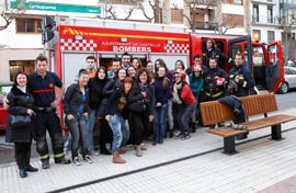 Simulacro de incendio  en el instituto Franciso Ribalta