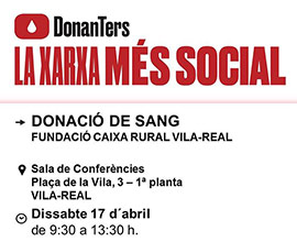 Este sábado donación de sangre de la Fundació Caixa Rural Vila-real