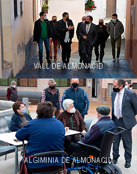 El presidente de la Diputación visita obras del Plan 135 en Vall de Almonacid y Algimina de Almonacid