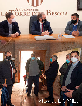 El presidente  José Martí visita obras en Torre d´Enbesora y Vilar de Canes