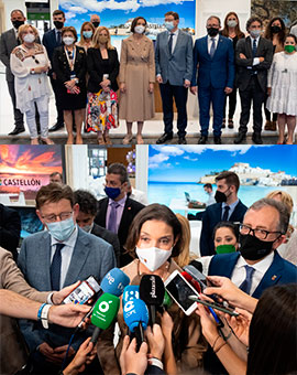 La ministra de Turismo, Reyes Maroto visita el stand del Patronato Provincial de Turismo de Castellón