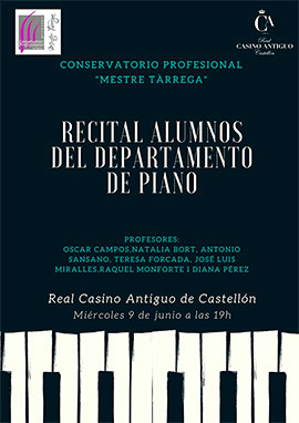 Recital de piano en el Real Casino Antiguo de Castellón