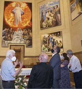 Escenas bíblicas de Traver Calzada en el presbiterio de Santa María financiadas por la Diputación Provincial