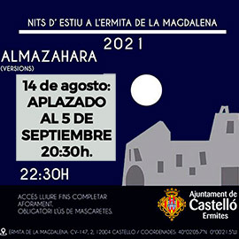 Concierto de Almazahara aplazado al 5 de septiembre en la ermita de la Magdalena