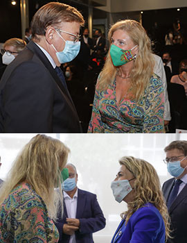 La alcaldesa de Castelló, Amparo Marco con la ministra de Transportes, Movilidad y Agenda Urbana y el  presidente de la Generalitat, Ximo