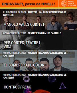 Programa cultural del IVC para la primera semana de octubre en Castellón