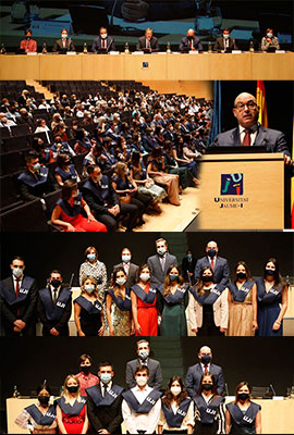 Los actos de graduación de las titulaciones del ámbito económico de la UJI reúnen a más de 130 alumnos en el Paranimf