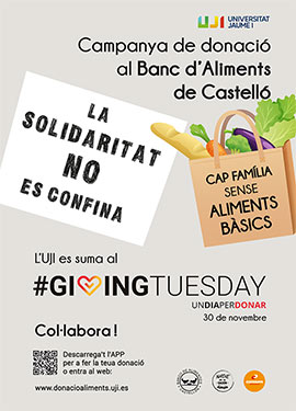 La UJI se suma al movimiento global #GIVING TUESDAY