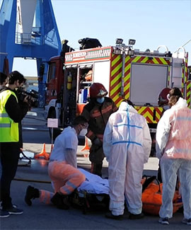 PortCastelló acoge un simulacro de escape de amoníaco