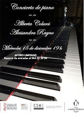 Concierto de piano el próximo 15 de diciembre en el Real Casino Antiguo