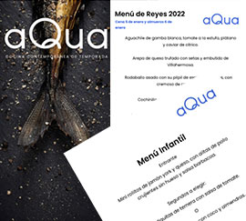 Menú para celebrar Reyes en Aqua Restaurante del Hotel Luz