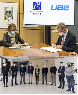 La Universitat Jaume I y UBE crean una cátedra para la investigación y divulgación en el ámbito de los plásticos sostenibles