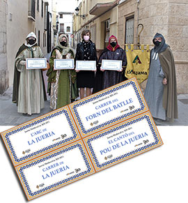 Rótulos identificativos de la antigua judería medieval de Castelló en el 30º aniversario de l´Aljama