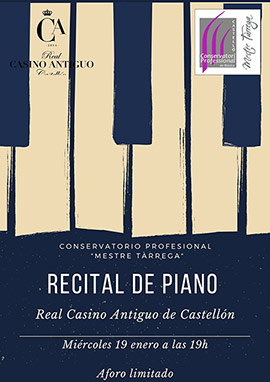 Recital de piano en el Real Casino Antiguo de Castellón
