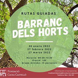 Rutas guiadas al Barranc dels Horts de la Fundació Caixa Castelló